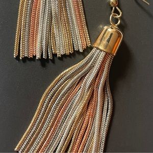 Mixed metal dangly earrings